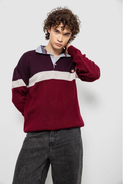 Светр-обманка чоловічий, колір бордовий, 161R913
