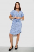 Платье женское однотонное в горошек, цвет голубой, 257R120 - фото № 1