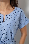 Платье женское однотонное в горошек, цвет голубой, 257R120 - фото № 4