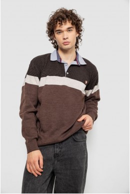 Светр-обманка чоловічий, колір коричневий, 161R913