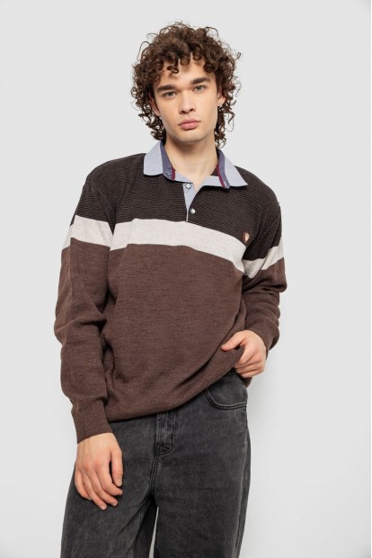 Светр-обманка чоловічий, колір коричневий, 161R913