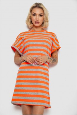 Туніка в смужку  -уцінка, колір помаранчевий, 238R801-U-3