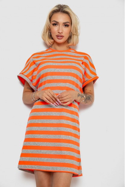 Туніка в смужку  -уцінка, колір помаранчевий, 238R801-U-3
