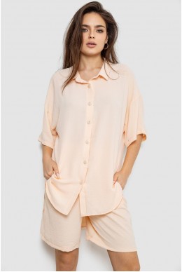 Костюм жіночий однотонний  -уцінка, колір персиковий, 119R0038-U-22