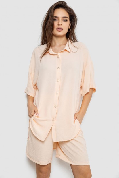 Костюм жіночий однотонний  -уцінка, колір персиковий, 119R0038-U-22