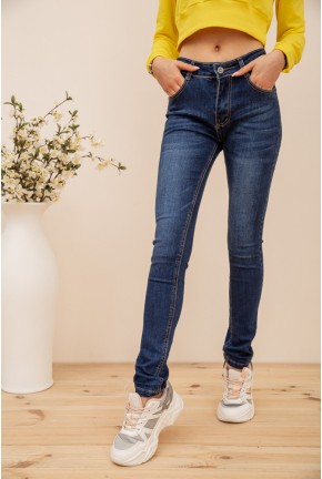 Приталені жіночі джинси темно-синього кольору 129R605
