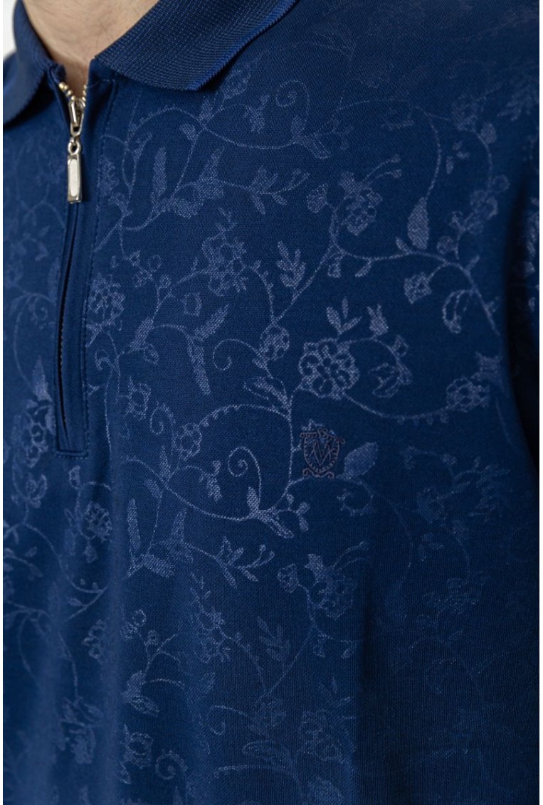 Купить Поло мужское сдлинным рукавом, цвет темно-синий, 157R300-3 - Фото №5