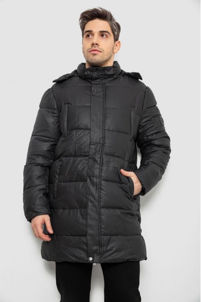 Куртка мужская зимняя удлиненная  -уценка, цвет черный, 244RH76-10-U