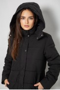 Куртка женская удлиненная батал  -уценка, цвет черный, 207R006-1-U-5 - фото № 4