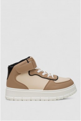 Кроссовки женские зимние на меху  -уценка, цвет бежево-черный, 248RMB04-93-U