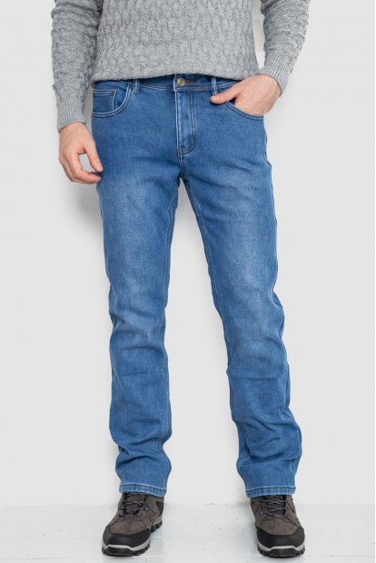 Джинси чоловічі на флісі  -уцінка, колір джинс, 254R2407-U-1