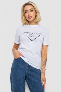 Футболка женская с принтом  -уценка, цвет белый, 238R57485-U-4