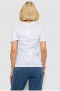 Футболка женская с принтом  -уценка, цвет белый, 238R57485-U-4 - фото № 3
