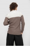 Свитер мужской двухцветный, цвет молочно-коричневый, 161R1205 - фото № 3