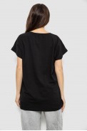 Футболка жіноча з принтом, колір чорний, 244R3002 оптом - фото № 3