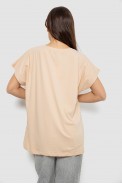 Футболка жіноча з принтом, колір світло-бежевий, 244R3002 оптом - фото № 3