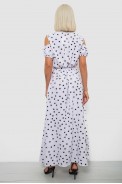 Сукня жіноча на запах у горошок софт, колір білий, 257R358 - фото № 3