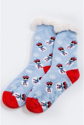 Шкарпетки-валянки теплі, вовняні, колір блакитний, 151R2035