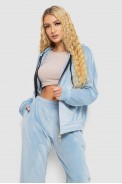 Спортивный костюм женский велюровый  -уценка, цвет голубой, 238R107-1-U-3 - фото № 1
