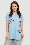 Футболка женская с принтом, цвет голубой, 244R3002 - фото № 0