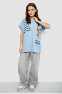 Футболка женская с принтом, цвет голубой, 244R3002 - фото № 1