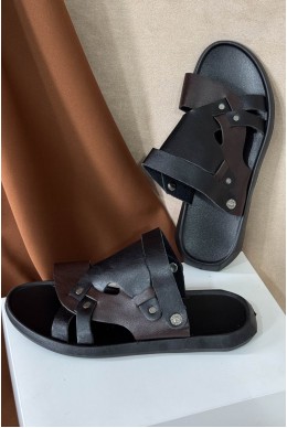 Сандалії чоловічі, колір чорно-коричневий, 214R75