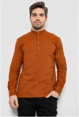 Рубашка мужская однотонная с принтом, цвет коричневый, 186R2077