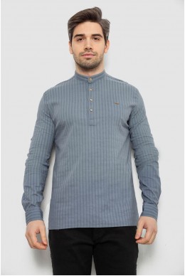 Рубашка мужская однотонная с принтом, цвет серый, 186R2077