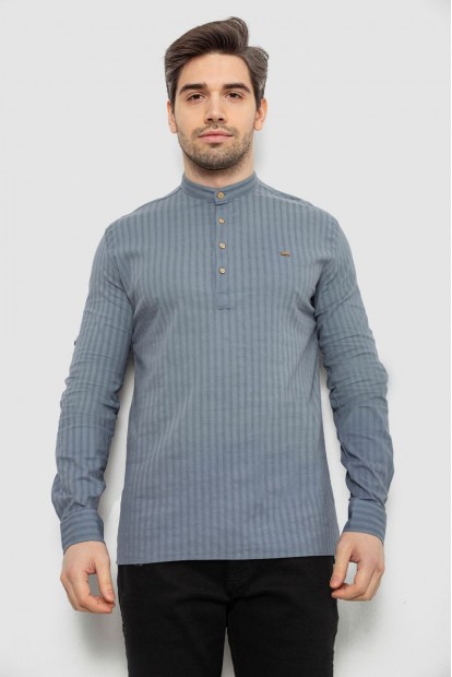 Рубашка мужская однотонная с принтом, цвет серый, 186R2077