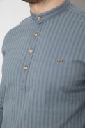 Сорочка чоловіча однотонна з принтом, колір сірий, 186R2077 - фото № 4