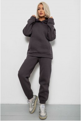 Спортивный костюм женский на флисе, цвет темно-серый, 247R2012