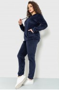 Спорт костюм женский велюровый, цвет темно-синий, 112R518