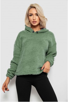 Худі жіночий однотонний з капюшоном, колір хакі, 257R14
