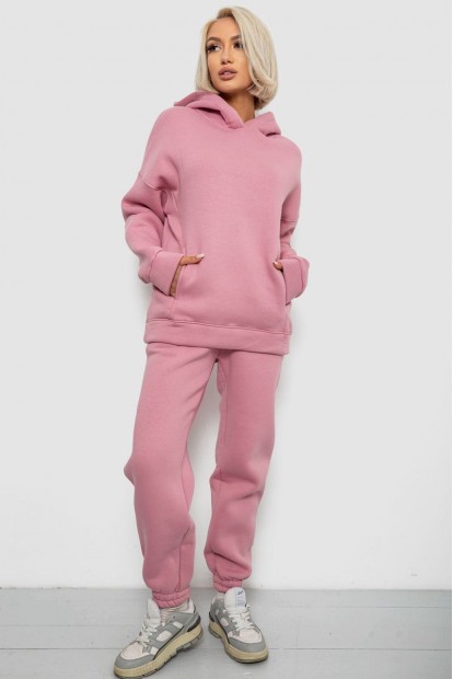 Спортивный костюм женский на флисе, цвет пудровый, 247R2012