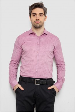 Рубашка мужская однотонная с принтом, цвет пудровый, 186R2114