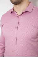 Рубашка мужская однотонная с принтом, цвет пудровый, 186R2114 - фото № 4