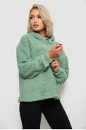 Худі жіночий однотонний з капюшоном, колір оливковий, 257R14 - фото № 2