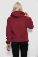 Худі жіночий однотонний з капюшоном, колір бордовий, 257R14 - фото № 3