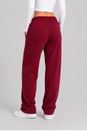 Спортивные штаны женские однотонные, цвет бордовый, 257R650 - фото № 3