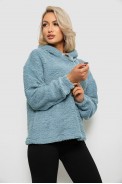Худі жіночий однотонний з капюшоном, колір блакитний, 257R14 - фото № 2