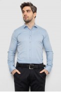Рубашка мужская однотонная с принтом, цвет голубой, 186R2114 - фото № 0