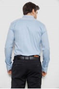 Рубашка мужская однотонная с принтом, цвет голубой, 186R2114 - фото № 3