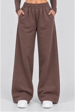 Спортивные штаны женские однотонные, цвет коричневый, 257R650