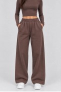 Спортивные штаны женские однотонные, цвет коричневый, 257R650 - фото № 1