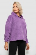Худи женский однотонный с капюшоном, цвет сиреневый, 257R14 - фото № 2