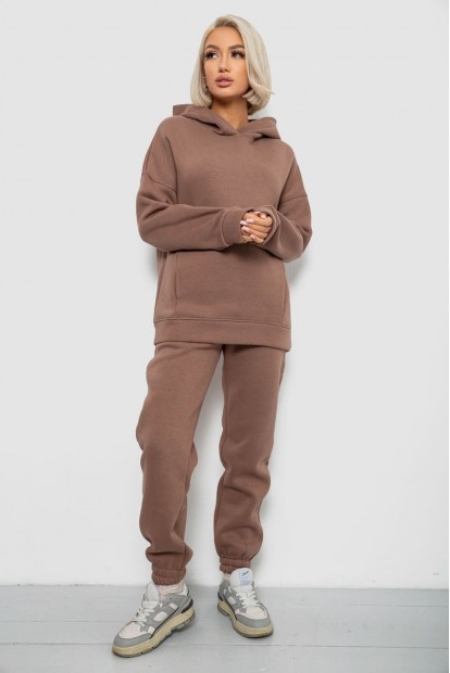 Спортивный костюм женский на флисе, цвет мокко, 247R2012