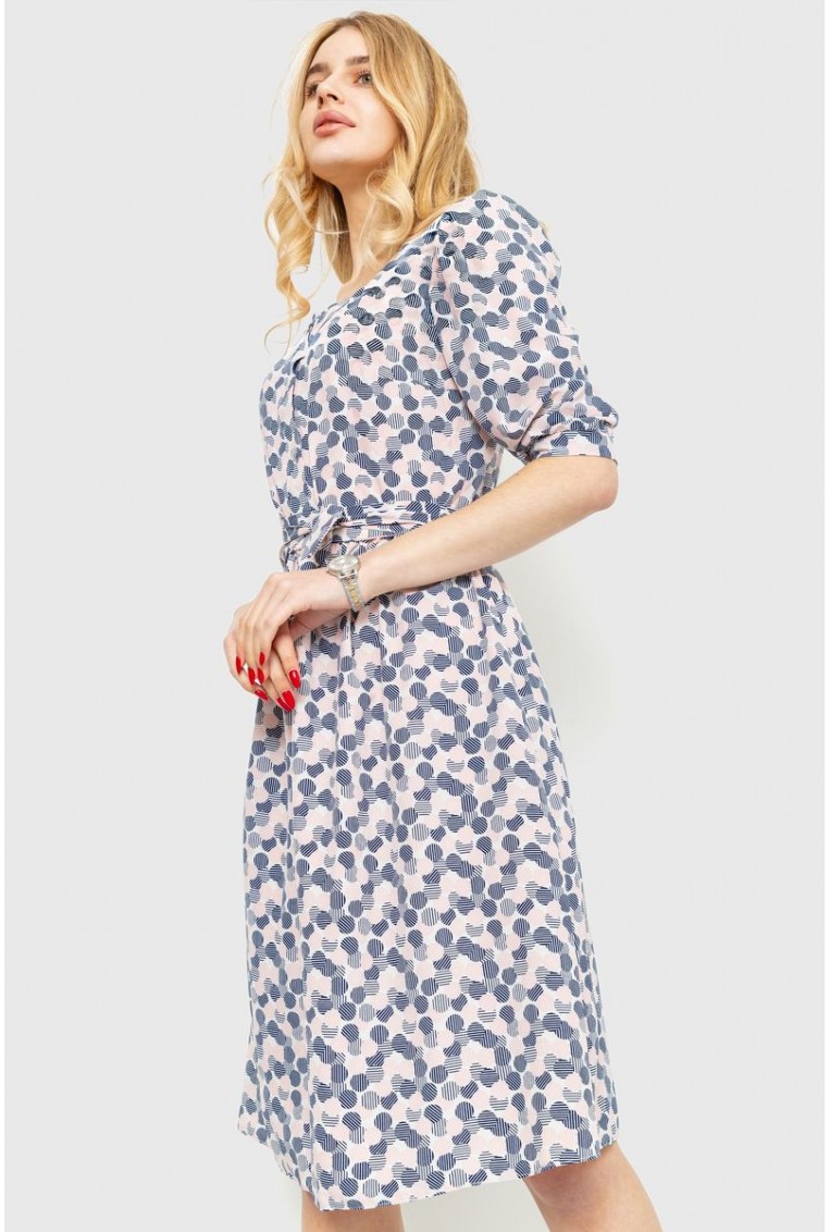 Купити Сукня з принтом, колір молочно-рожевий, 230R039-1 - Фото №3