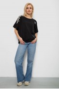 Футболка женская с принтом, цвет черный, 244R4021 - фото № 1
