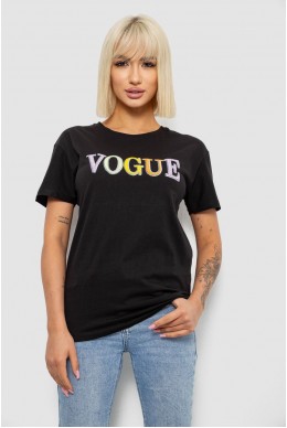 Футболка женская с принтом, цвет черный, 244R4022