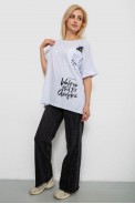 Футболка жіноча з принтом, колір білий, 244R4021 - фото № 1